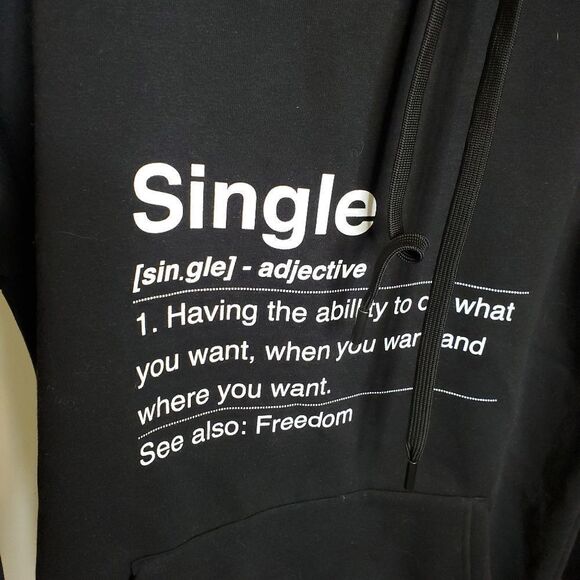 NEW SINGLE BLACK WHITE DEFINITION HOODIE HOODED SWEATSHIRT S SMALL - Picture 4 of 4